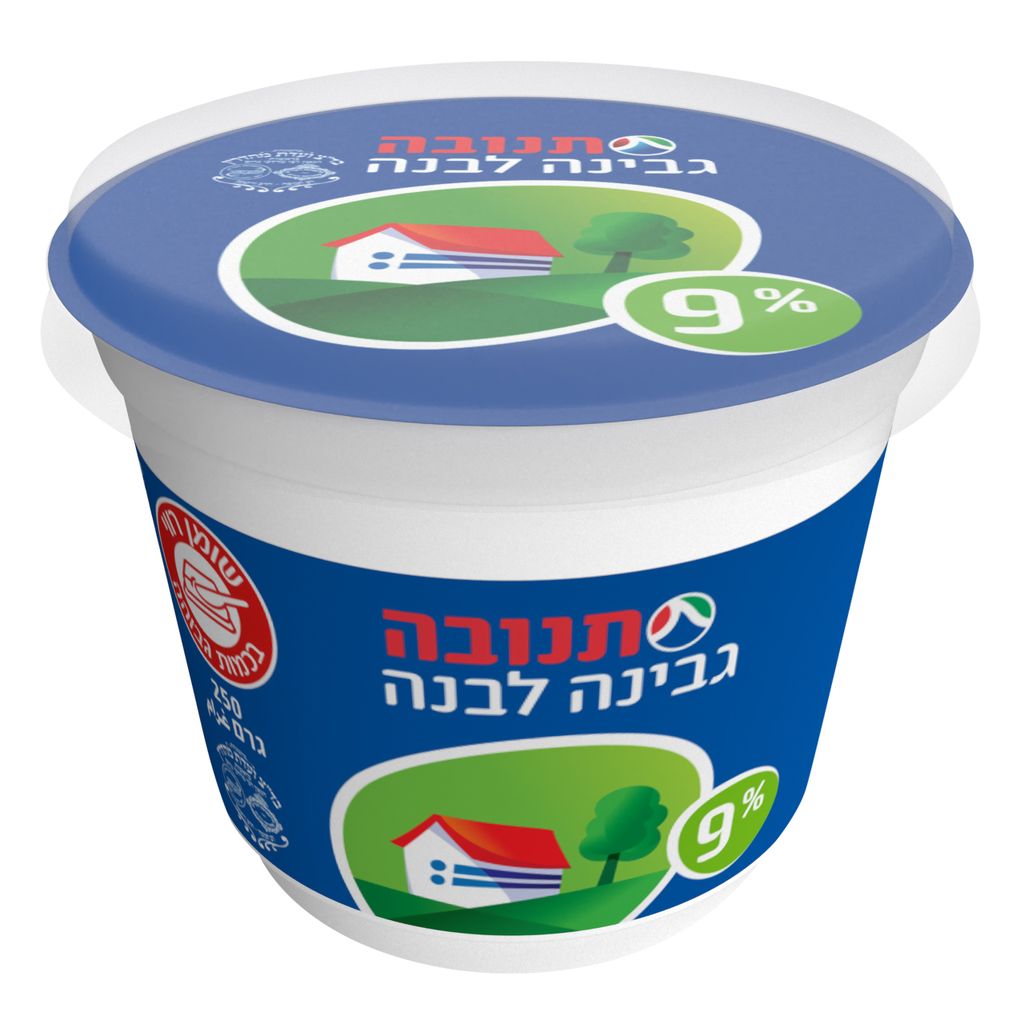 גבינה לבנה תנובה 9% שומן 250 גרם