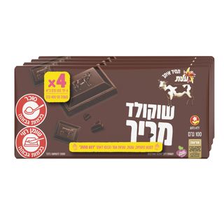 שוקולד פרה מריר עלית 4 * 100 גרם
