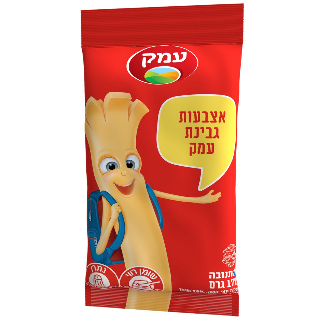 גבינה צהובה אצבעות עמק 28% שומן 172 גרם
