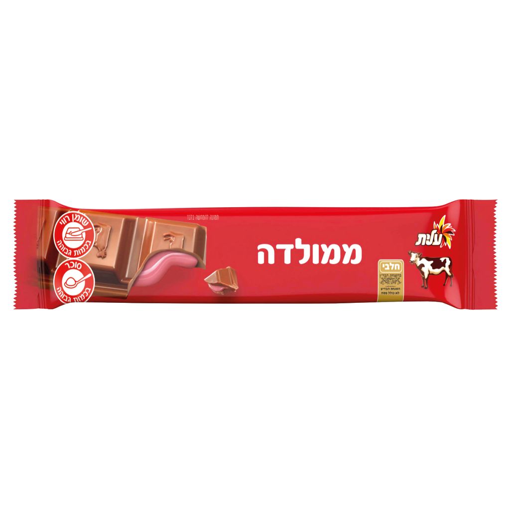 חטיף שוקולד פרה במילוי טעם תות 50 גרם