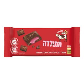 שוקולד חלב פרה במילוי קרם טעם תות מגדים עלית 100 גרם