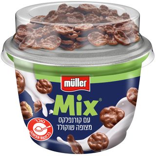 יוגורט ביו קרמי מיקס קורנפלקס מצופה שוקולד מולר 170 מ"ל