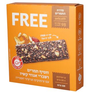חטיף פרי תמרים קשיו ללא תוספת סוכר וגלוטן 5 יח