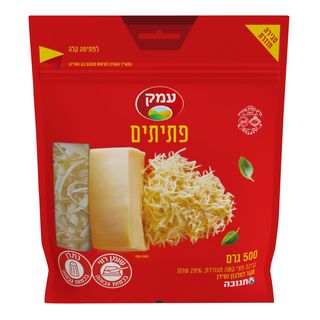 גבינה צהובה מגורדת עמק 28% שומן 500 גרם