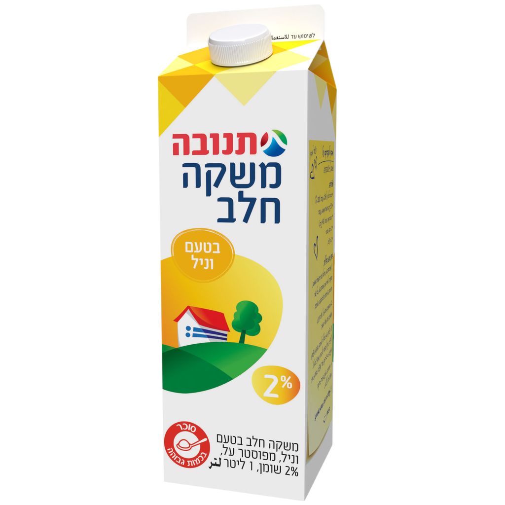 משקה חלב וניל תנובה 2% 1ליטר